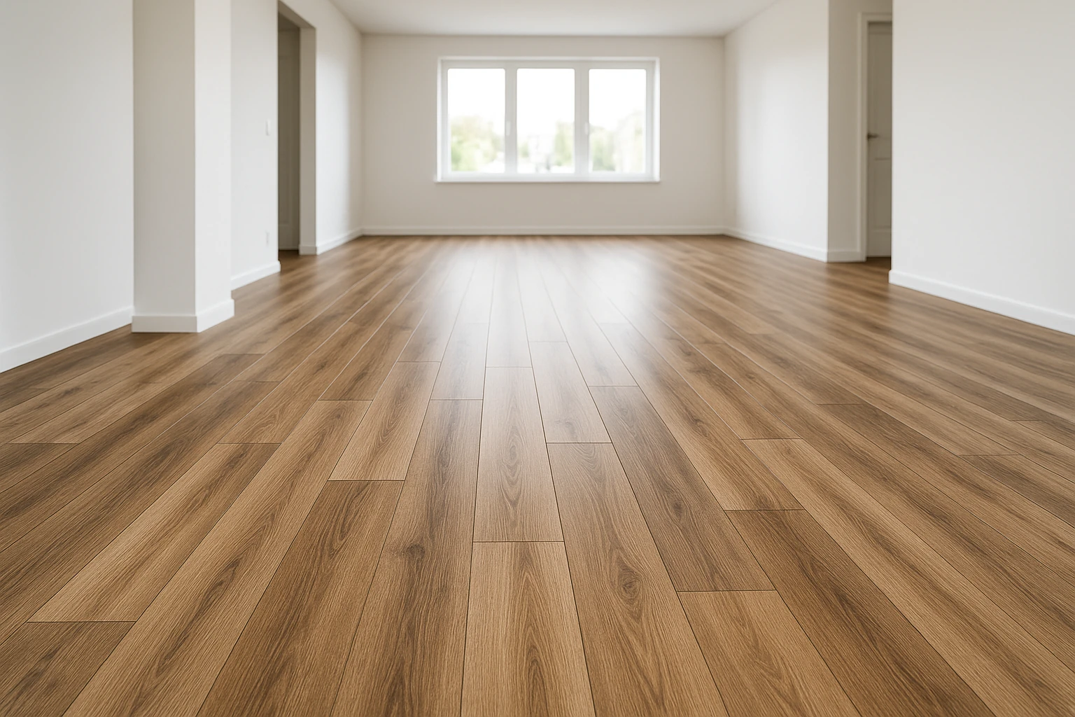 Completed Luxury Vinyl Plank Installation with Realistic Wood Look