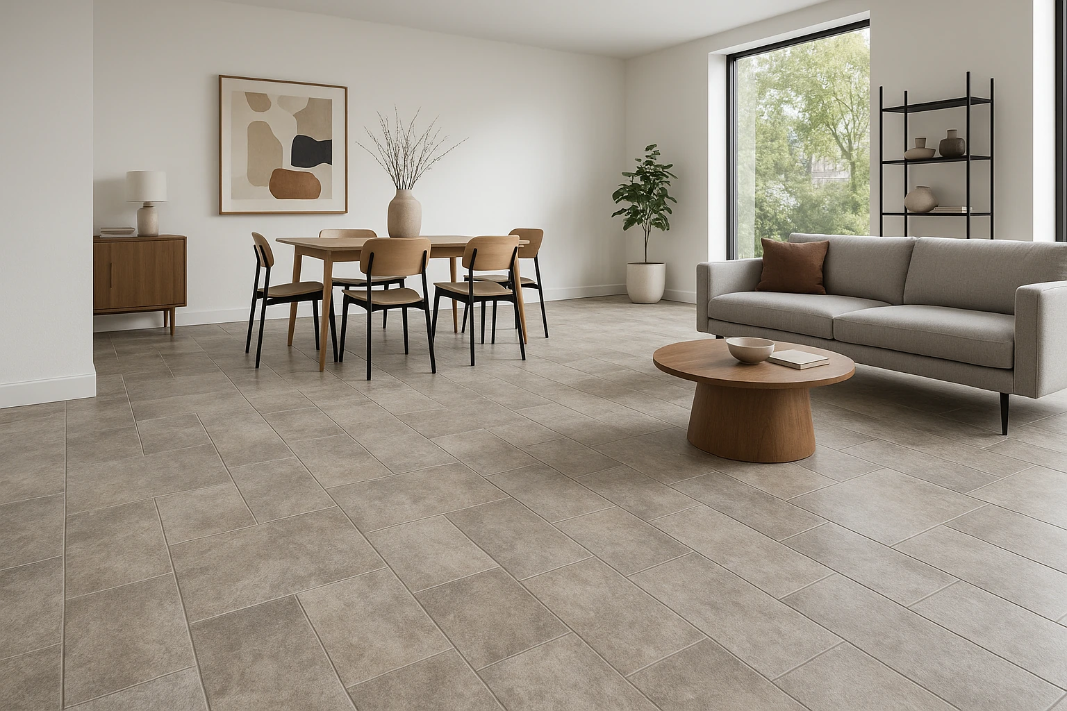 Stone-Look Luxury Vinyl Plank with Realistic Texture