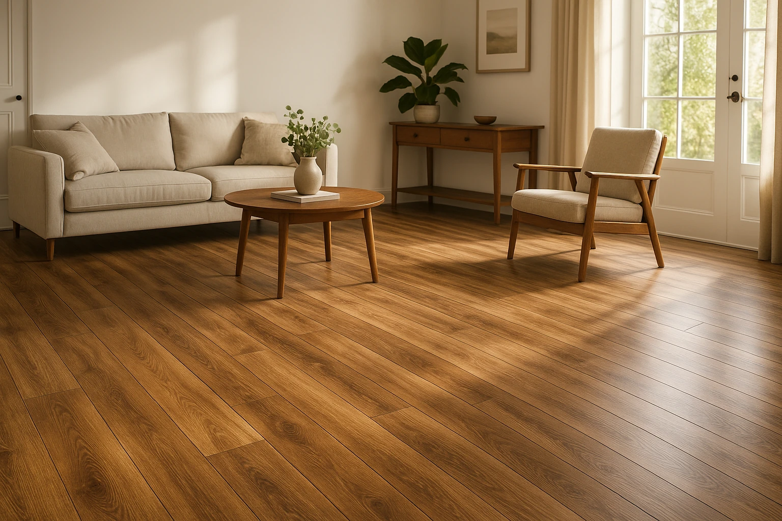Wood-Look Luxury Vinyl Plank with Authentic Grain Patterns