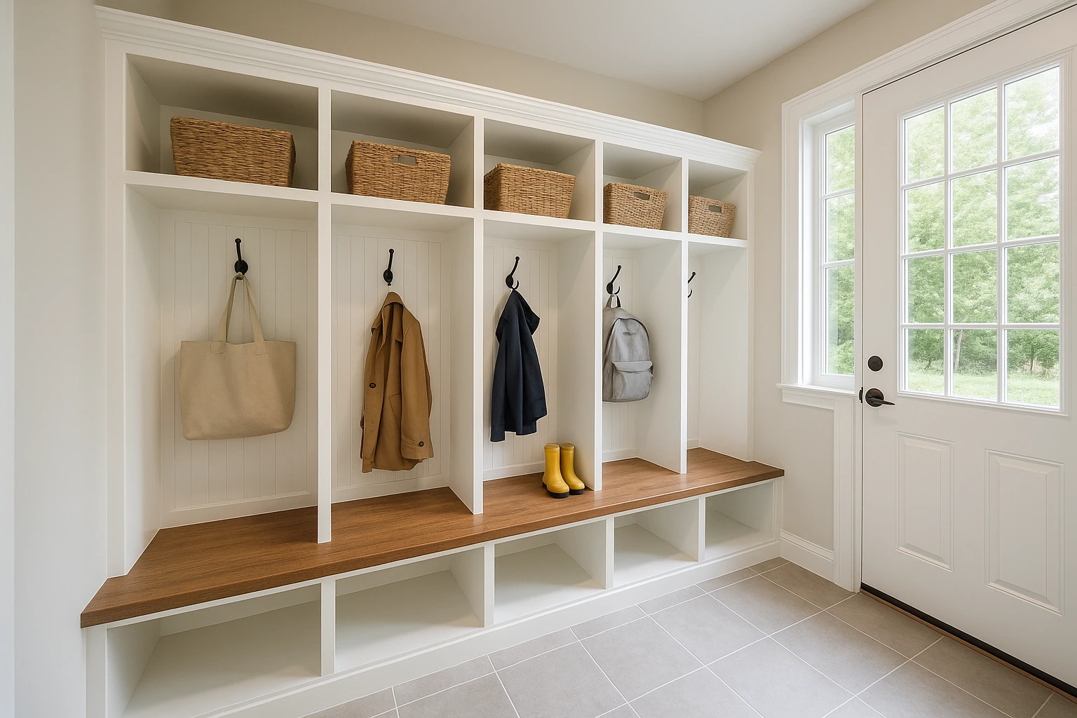 Kansas City Custom Mudroom Addition - Complete Organization Solution
