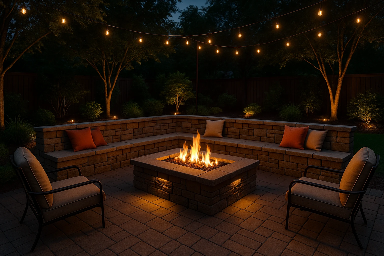 Kansas City Patio Construction - Fire Pit Area