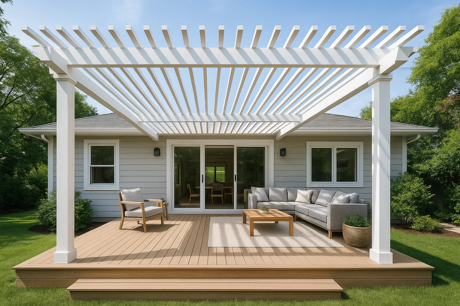 Pergola Integrated with Existing Deck