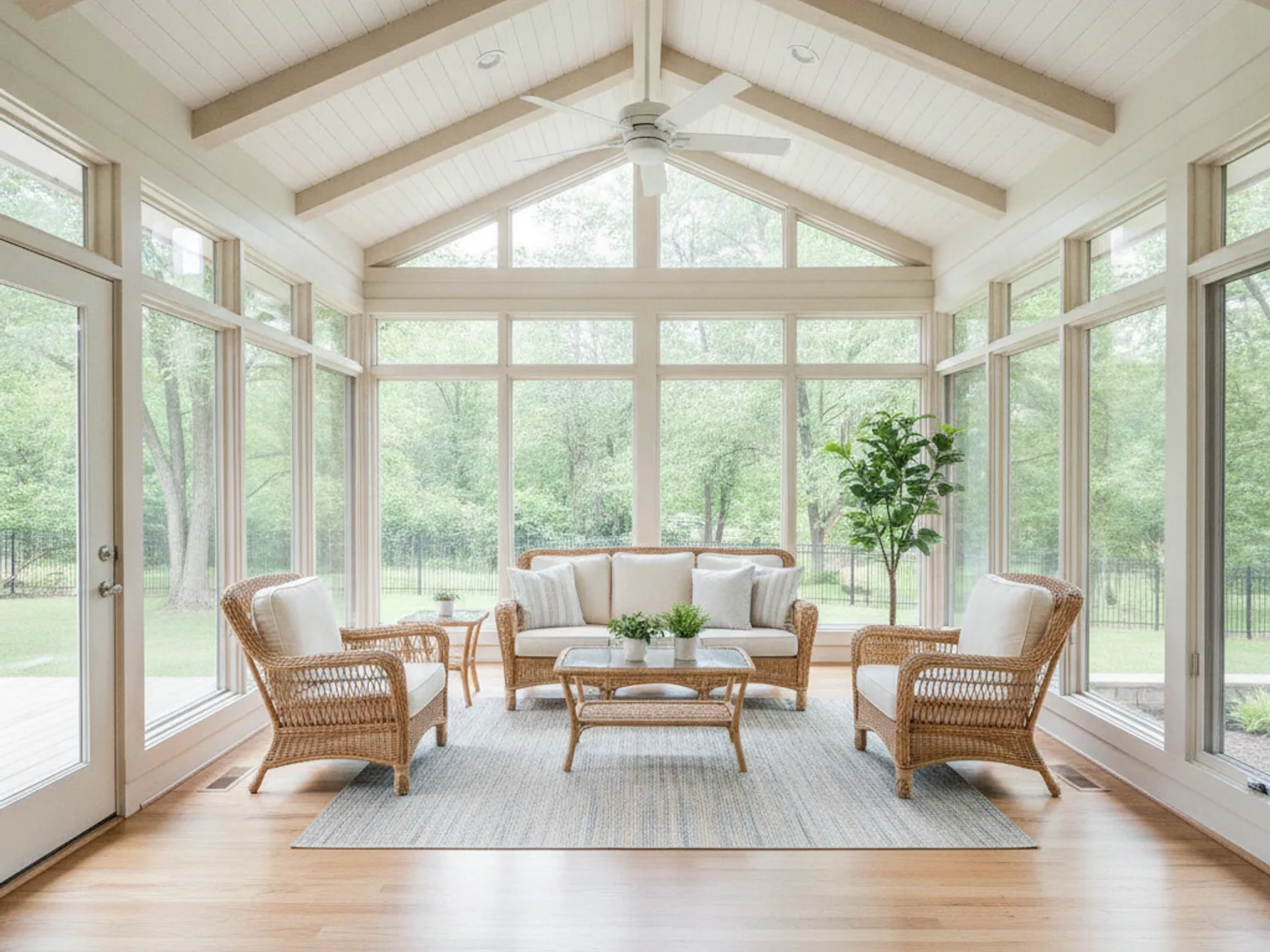 Bright sunroom interior design idea