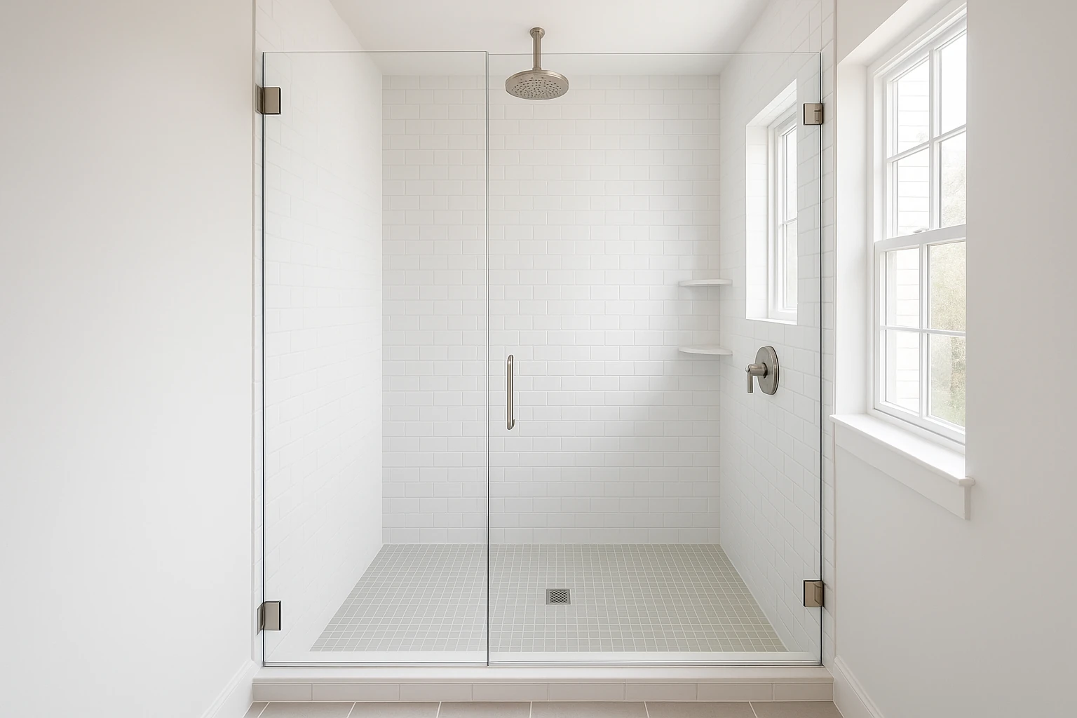 Completed Walk-In Shower Installation in Kansas City Bathroom
