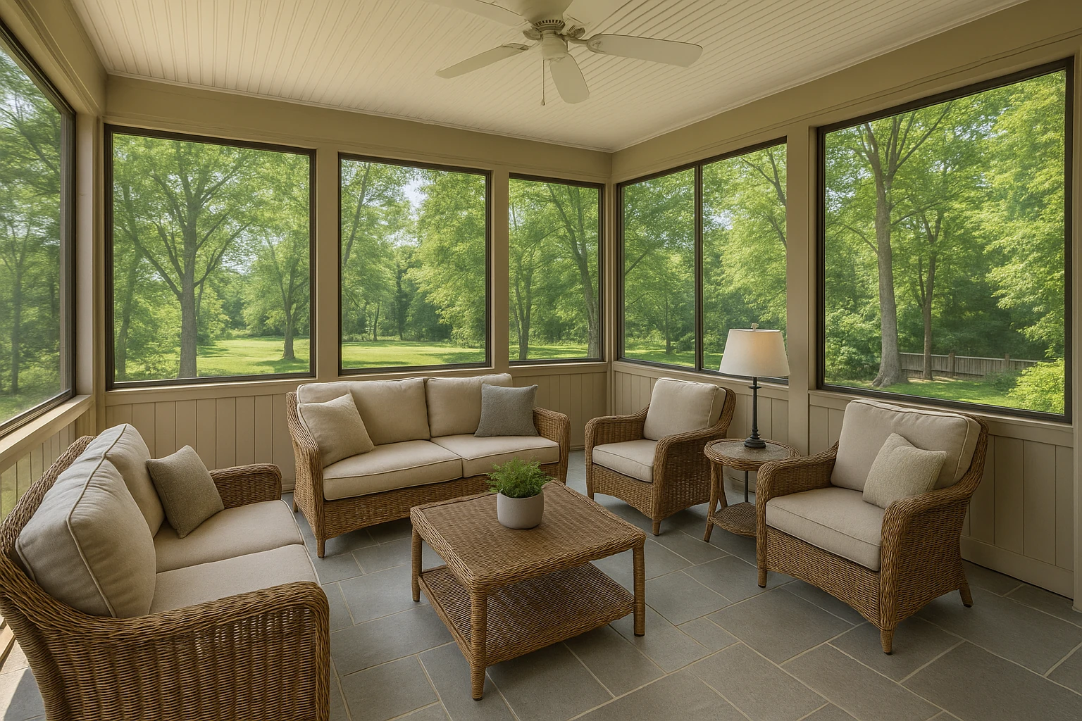Three Season Sunroom Installation for Mild Weather Use