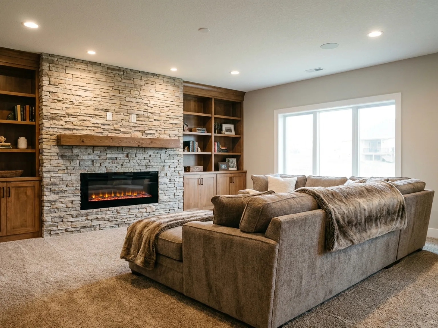 Cozy Family Den basement idea 2026