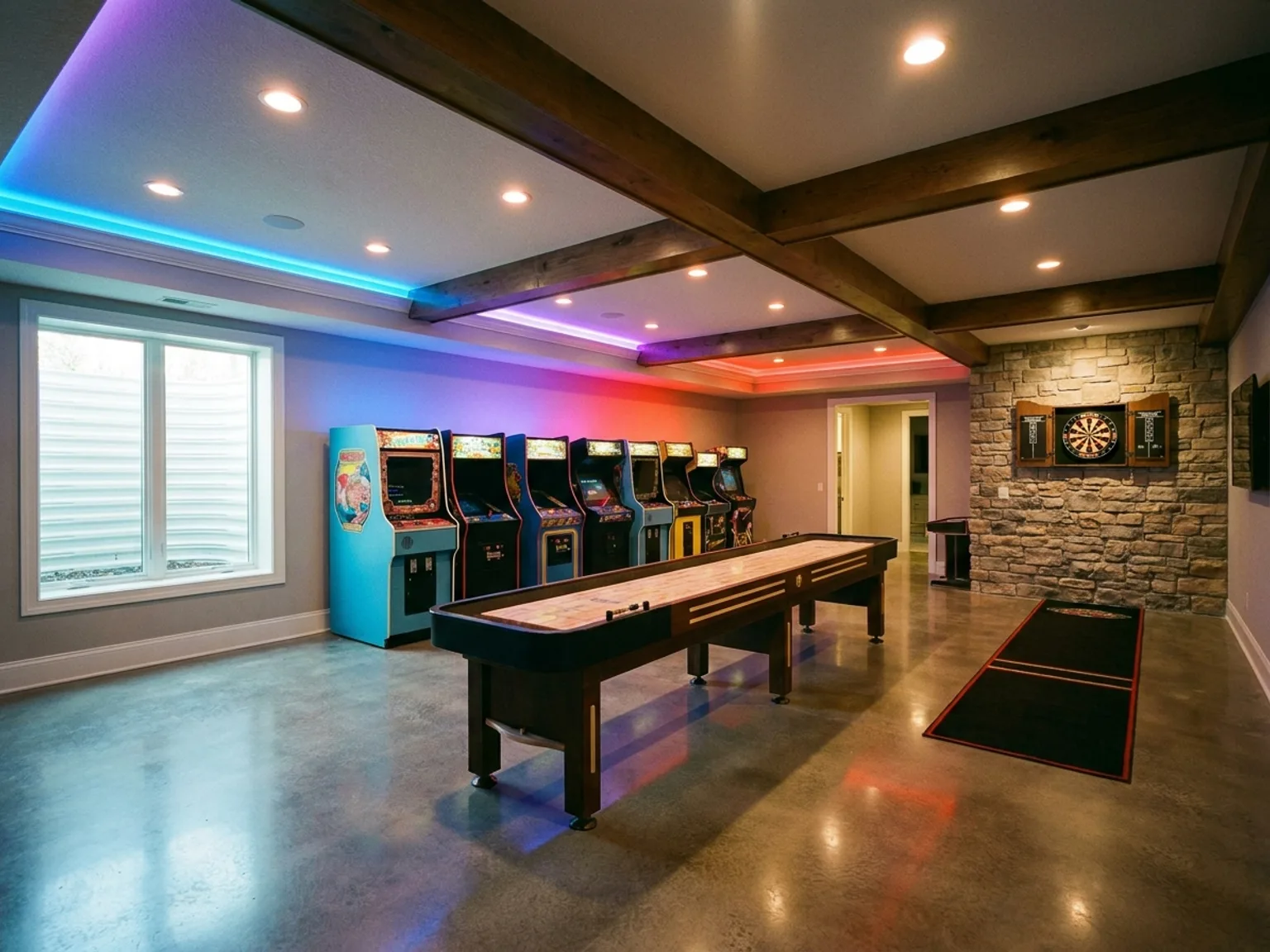 Game Room & Arcade basement idea 2026