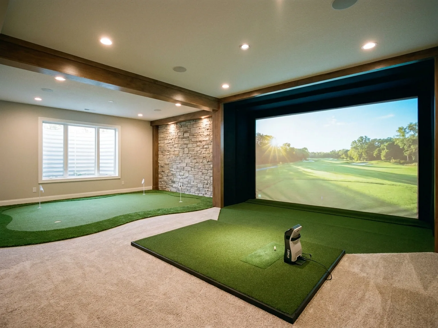 Golf Simulator Studio basement idea 2026